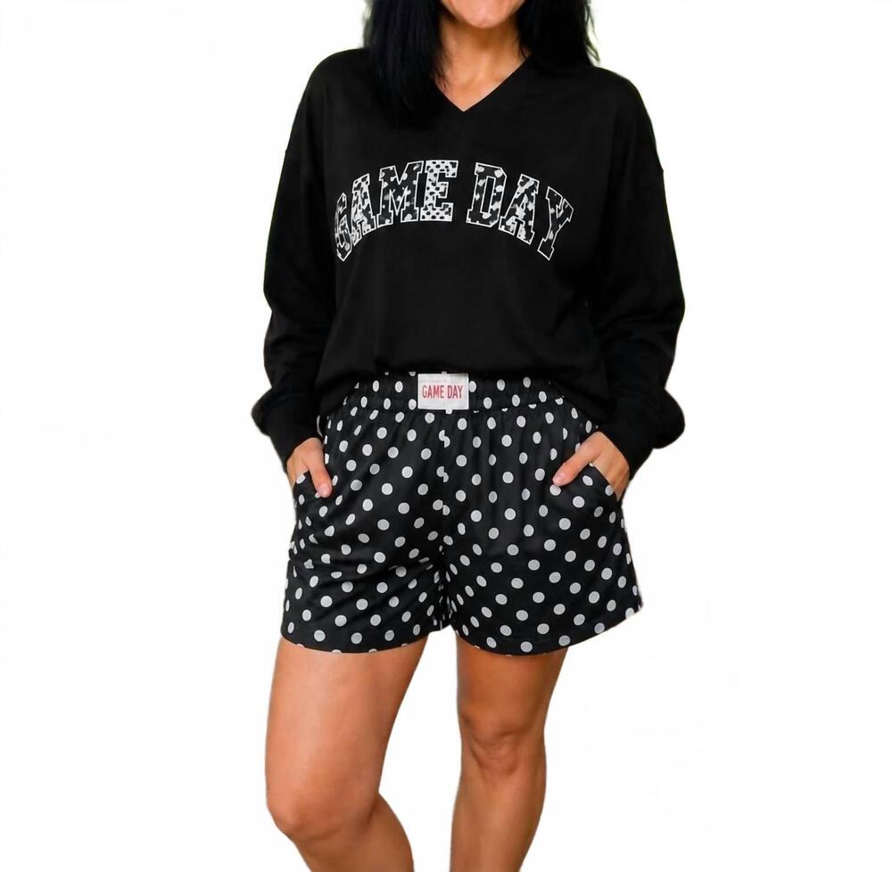 NEW JESS LEA women's game day french terry pullover top in black